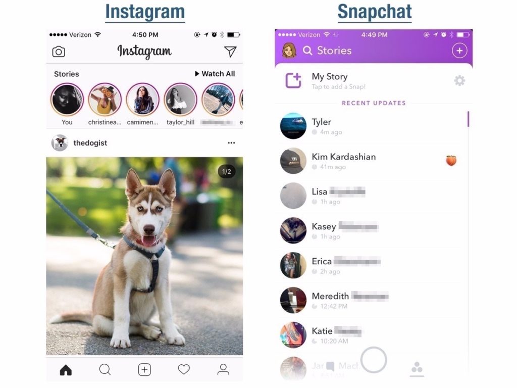 snapchat vs instagram stories
